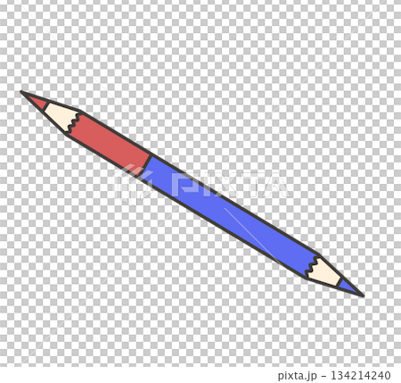 赤が減った赤青鉛筆のイラスト 134214240