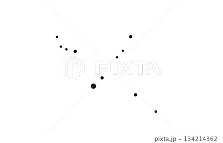 黒い点で表した白鳥座のイラスト（星のみで連結線なし） 134214362