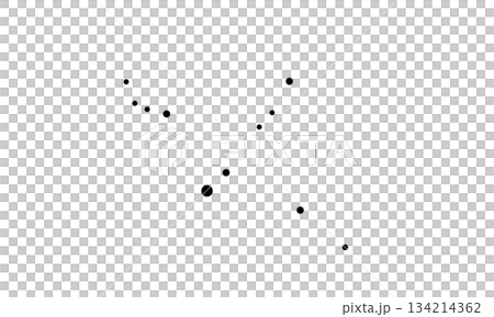 Illustration of Cygnus represented by black dots (stars only, no connecting lines) 134214362
