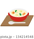 器に盛ったクリームシチューのイラスト素材 134214548