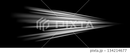 Abstract white wind lines effect. Air stream flow wave motion trace. Light grey curved speed element. Splash stripe path design illustration. Air conditioner blow concept. Vector twirl background 134214677