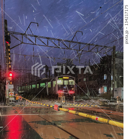 雪の積もった線路 134217175