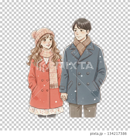 クリスマスデートをするカップル 134217386