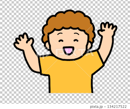 笑容燦爛、快樂的棕髮男孩 笑容燦爛、快樂的棕髮男孩 134217522