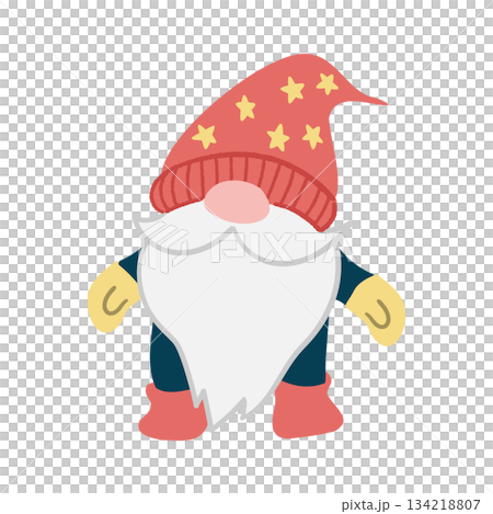 Red Christmas gnome illustration 134218807