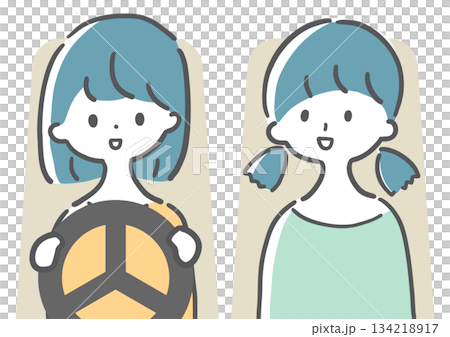 友達とドライブする女性 134218917