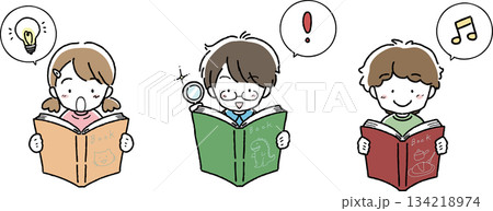 読書を楽しむ子供たち 134218974