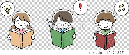 読書を楽しむ子供たち 134218974
