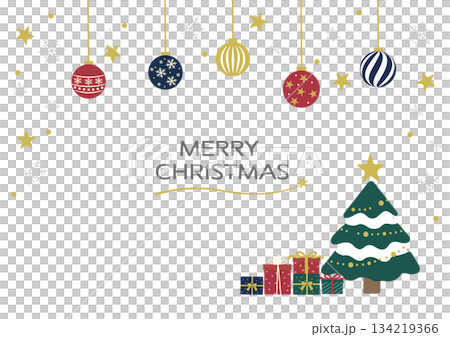 Christmas material Christmas tree and ornament background 134219366