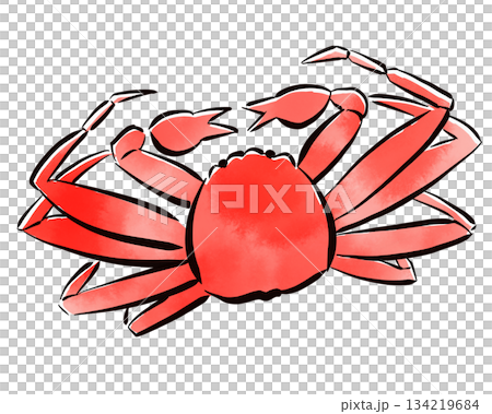 Crab brush stroke watercolor illustration Crab brush stroke watercolor illustration 134219684