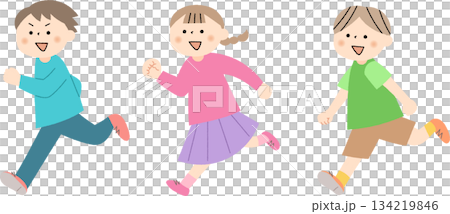元気に走る子供 元気に走る子供 134219846