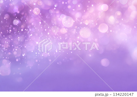 キラキラしたラベンダー色の光の玉ボケ　AI画像 134220147
