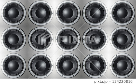 Many loudspeakers 134220816