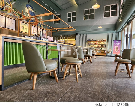 This is interior Starbuck cafe store 134220866