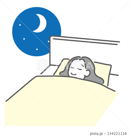 睡眠をする女性 134221116