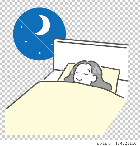 睡眠をする女性 134221116