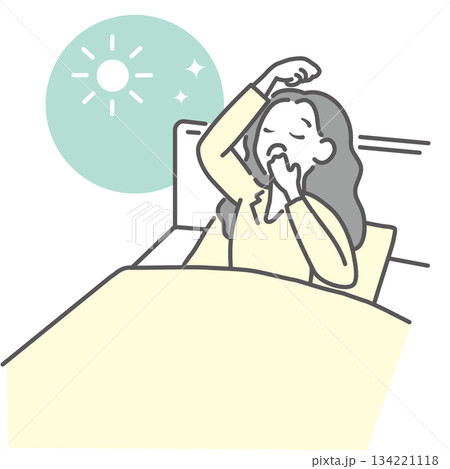 目覚める女性 134221118