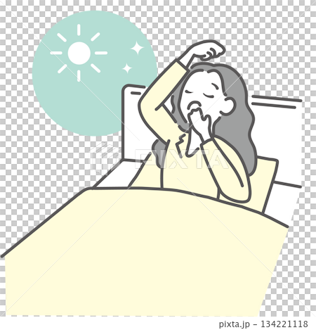 目覚める女性 134221118