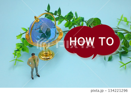 ハウツーと書かれた文字素材 134221296