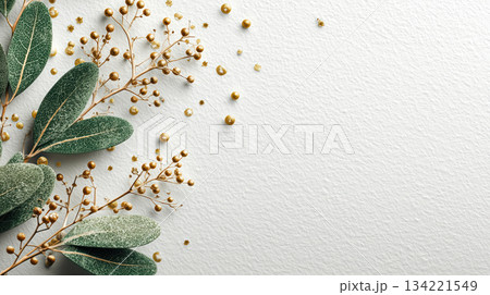 Elegant Christmas background with gold accents 134221549