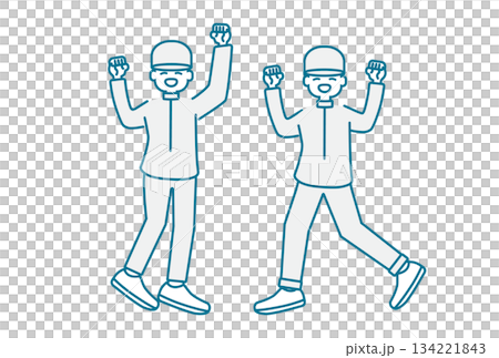 食品廠工人們揮舞著拳頭 134221843