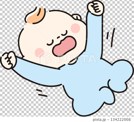 嬰兒打哈欠和伸懶腰 134222008