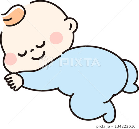 うつ伏せで眠る赤ちゃん うつ伏せで眠る赤ちゃん 134222010