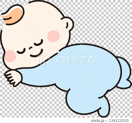 うつ伏せで眠る赤ちゃん うつ伏せで眠る赤ちゃん 134222010