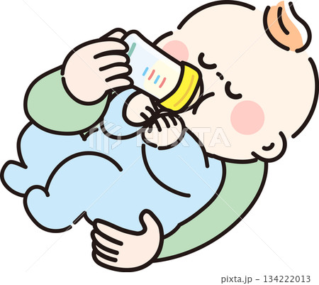 ミルクを飲ませてもらう赤ちゃん 134222013
