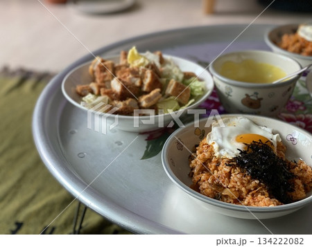 Kimchi Fried Rice with Pork Cutlet Salad Kimchi Fried Rice with Pork Cutlet Salad 134222082