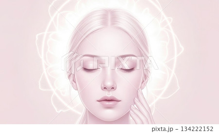 Ethereal White Glow Portrait with Soft Halo Light Ethereal White Glow Portrait with Soft Halo Light 134222152