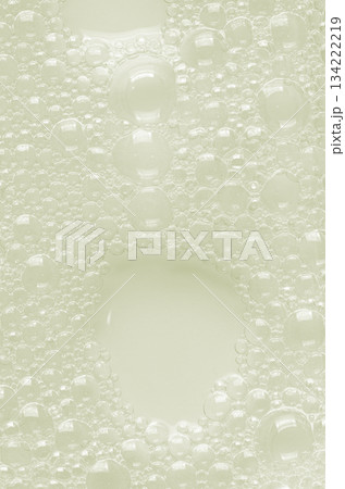 Bubbles of body gel or shampoo or shaving gel. Closeup. 134222219