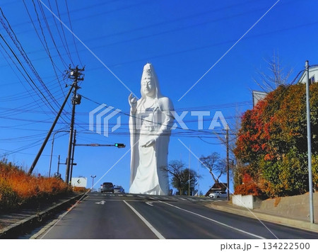 そびえ立つ仙台大観音 134222500