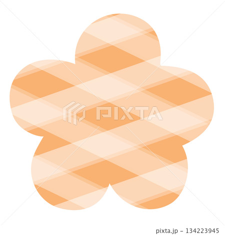 Illustration of orange plaids flower for flower cartoon, floral print, spring and summer, blossom, blooming, nature, garden, plants, tree, home yard, park, picnic, outdoor, sticker, patch, brooch 134223945