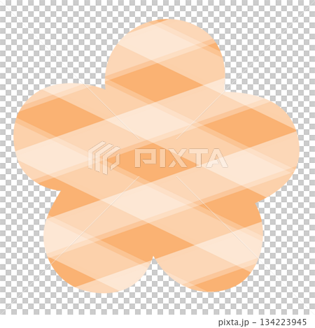 Illustration of orange plaids flower for flower cartoon, floral print, spring and summer, blossom, blooming, nature, garden, plants, tree, home yard, park, picnic, outdoor, sticker, patch, brooch 134223945