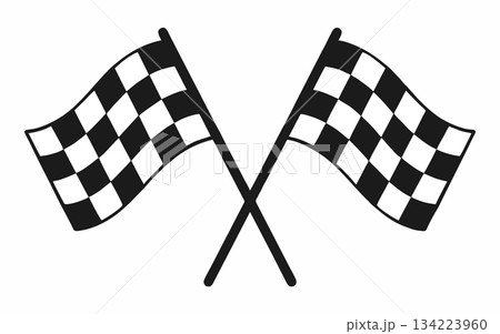 Crossed checkered racing flag icon Crossed checkered racing flag icon 134223960