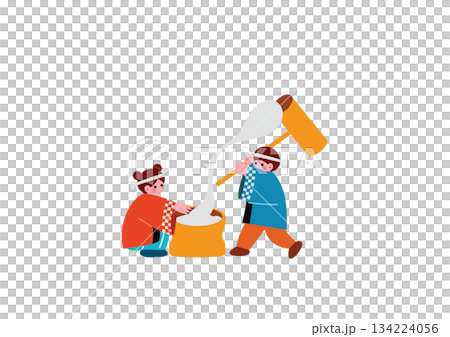 孩子們在搗年糕 134224056