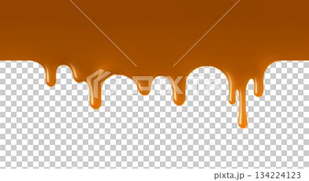 逼真的焦糖滴落插圖 134224123