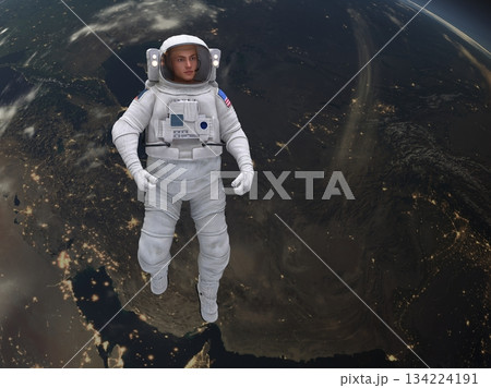 宇宙飛行士と地球 134224191