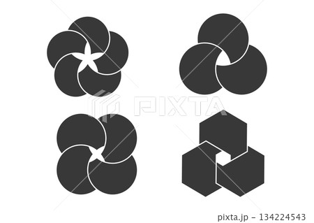 Graphical Venn diagram infographic sections silhouette. Overlapping circle shapes circles chart line set. Venn diagrams with overlapping circles, showing a common area, for infographic presentation Graphical Venn diagram infographic sections silhouette. Overlapping circle shapes circles chart line set. Venn diagrams with overlapping circles, showing a common area, for infographic presentation 134224543