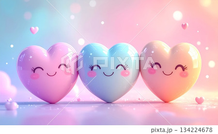 Pink and red heart shape balloons vector illustration for Valentine's Day romance and wedding celebration design Pink and red heart shape balloons vector illustration for Valentine's Day romance and wedding celebration design 134224678