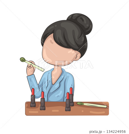 Illustration of makeup artist  134224956