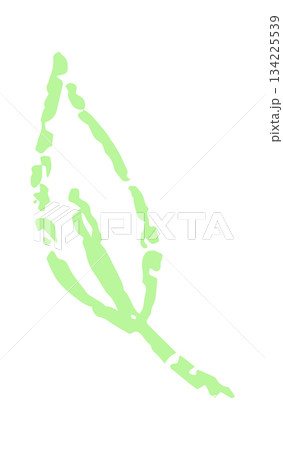Hand-drawn green leaf sketch with crayons, eco-friendly nature illustration for sustainability, organic products, and design. Vector illustration 134225539