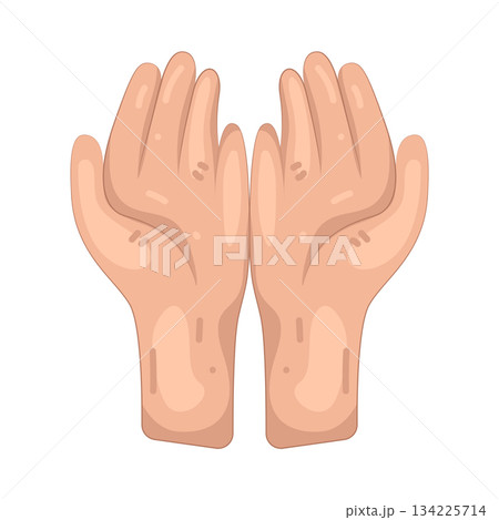 Illustration of open hand Illustration of open hand 134225714