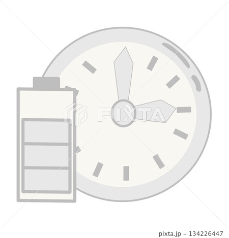 long battery life with Clock Illustration long battery life with Clock Illustration 134226447