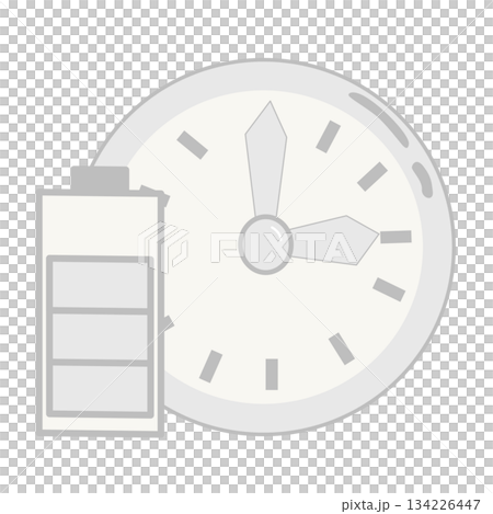 long battery life with Clock Illustration long battery life with Clock Illustration 134226447
