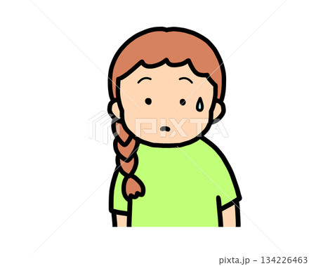 戸惑う　茶髪の女の子 134226463