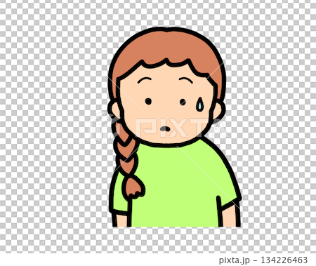 戸惑う　茶髪の女の子 134226463