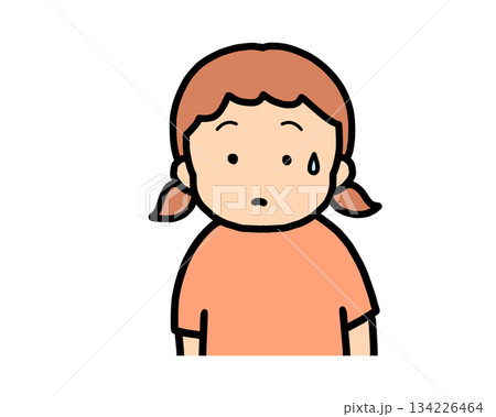 戸惑う 茶髪の女の子 戸惑う 茶髪の女の子 134226464