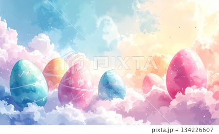 Easter-themed backgrounds are perfect for promotional backgrounds. 134226607